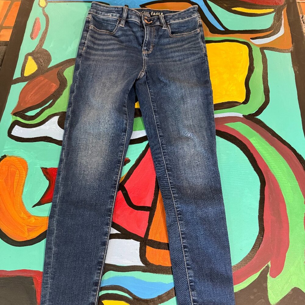 American Eagle Stretch "Jegging" Jeans Size 2 Comfy Y2K Vibes Capsule Soft